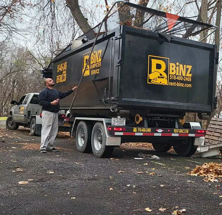binz dumpster service founder with a dumpster castleton on hudson ny